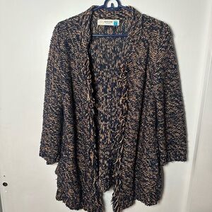 Anthropologie Sparrow Navy and Orange Cardigan Sweater